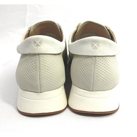 Hush Puppies The Body Shoe Beige Embossed Leather Wedge Slip On Oxfords Sneakers - Picture 7 of 9